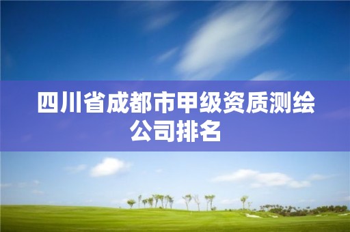 四川省成都市甲级资质测绘公司排名