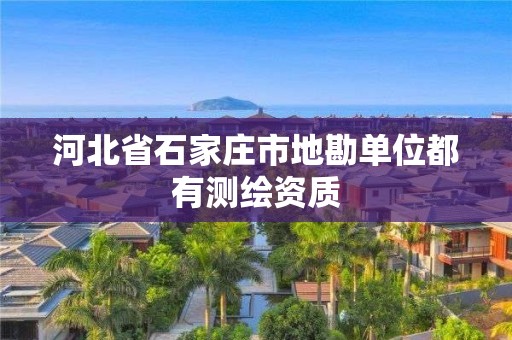 河北省石家庄市地勘单位都有测绘资质