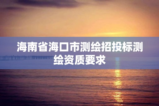 海南省海口市测绘招投标测绘资质要求