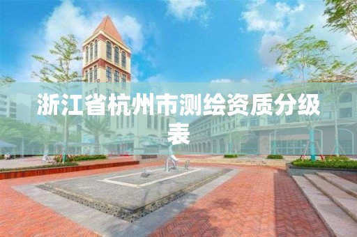 浙江省杭州市测绘资质分级表