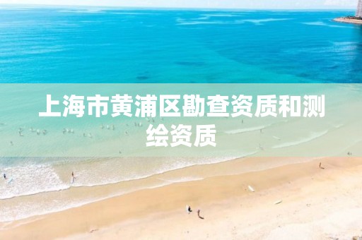 上海市黄浦区勘查资质和测绘资质