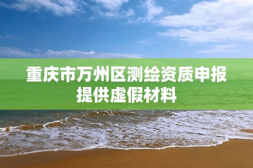 重庆市万州区测绘资质申报提供虚假材料