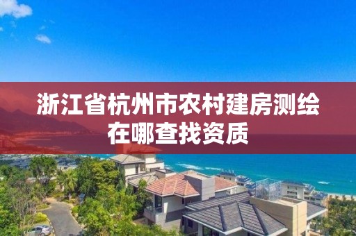 浙江省杭州市农村建房测绘在哪查找资质