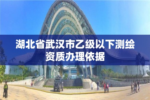 湖北省武汉市乙级以下测绘资质办理依据