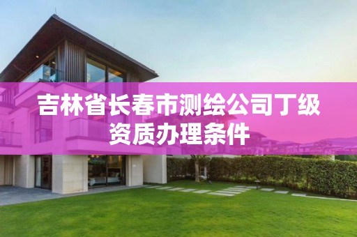 吉林省长春市测绘公司丁级资质办理条件