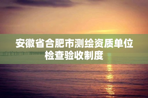 安徽省合肥市测绘资质单位检查验收制度