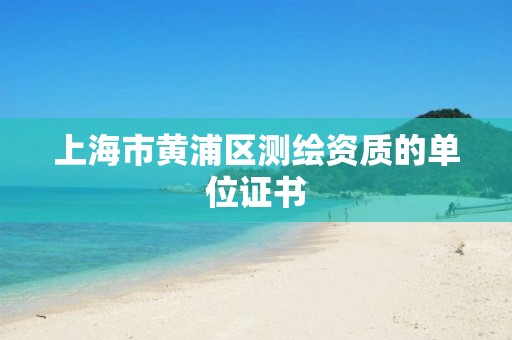 上海市黄浦区测绘资质的单位证书