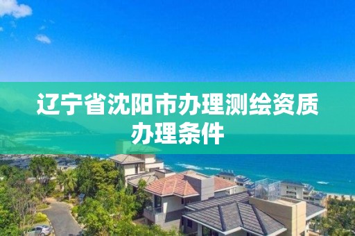 辽宁省沈阳市办理测绘资质办理条件