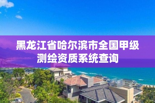 黑龙江省哈尔滨市全国甲级测绘资质系统查询