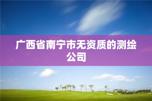 广西省南宁市无资质的测绘公司