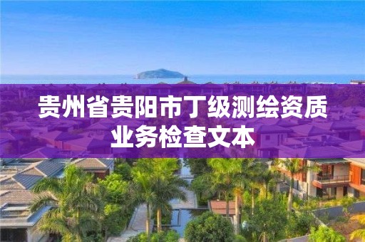 贵州省贵阳市丁级测绘资质业务检查文本