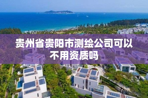 贵州省贵阳市测绘公司可以不用资质吗