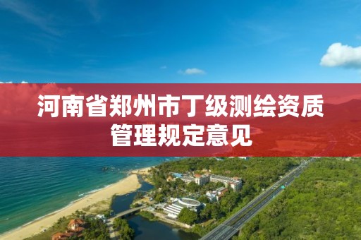 河南省郑州市丁级测绘资质管理规定意见