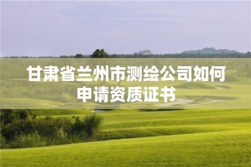 甘肃省兰州市测绘公司如何申请资质证书