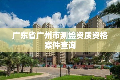 广东省广州市测绘资质资格案件查询