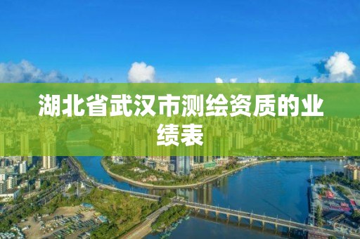 湖北省武汉市测绘资质的业绩表