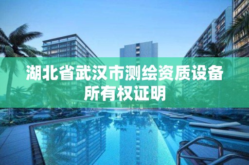 湖北省武汉市测绘资质设备所有权证明