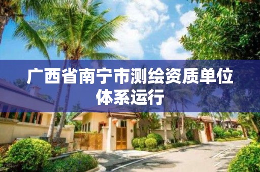 广西省南宁市测绘资质单位体系运行