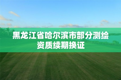 黑龙江省哈尔滨市部分测绘资质续期换证