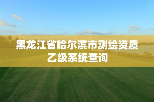 黑龙江省哈尔滨市测绘资质乙级系统查询