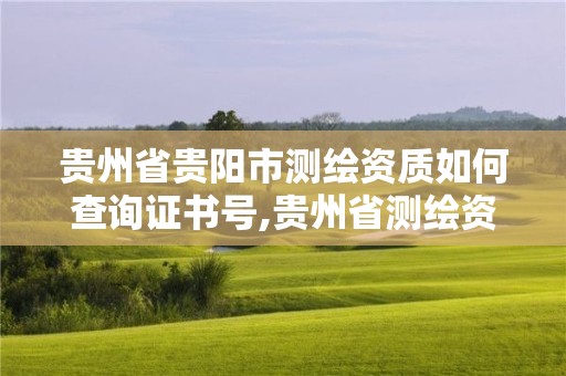 贵州省贵阳市测绘资质如何查询证书号,贵州省测绘资质单位。