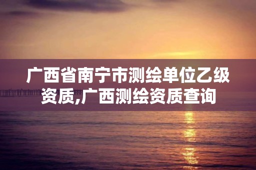 广西省南宁市测绘单位乙级资质,广西测绘资质查询