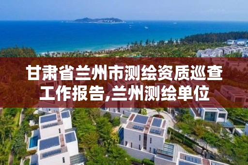 甘肃省兰州市测绘资质巡查工作报告,兰州测绘单位