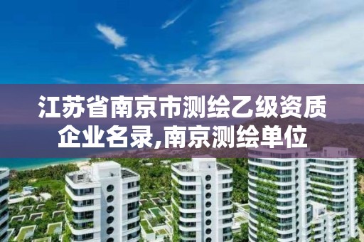 江苏省南京市测绘乙级资质企业名录,南京测绘单位