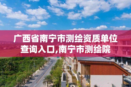 广西省南宁市测绘资质单位查询入口,南宁市测绘院