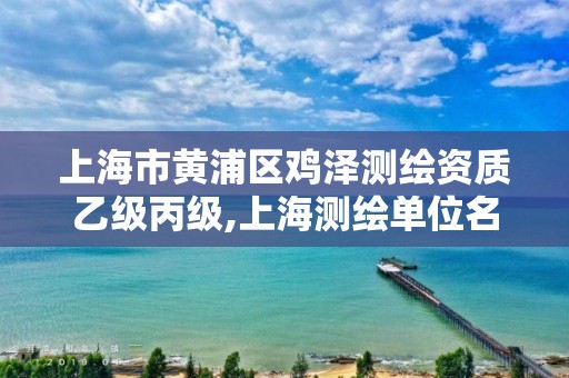 上海市黄浦区鸡泽测绘资质乙级丙级,上海测绘单位名单