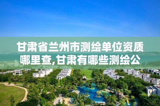 甘肃省兰州市测绘单位资质哪里查,甘肃有哪些测绘公司