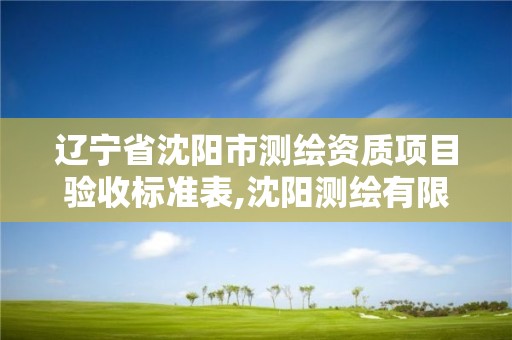 辽宁省沈阳市测绘资质项目验收标准表,沈阳测绘有限公司。