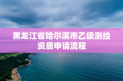 黑龙江省哈尔滨市乙级测绘资质申请流程