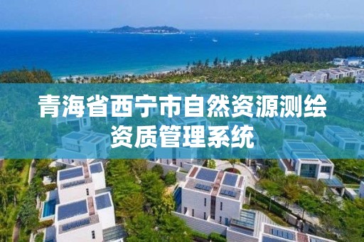 青海省西宁市自然资源测绘资质管理系统