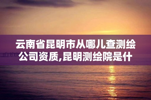 云南省昆明市从哪儿查测绘公司资质,昆明测绘院是什么单位。