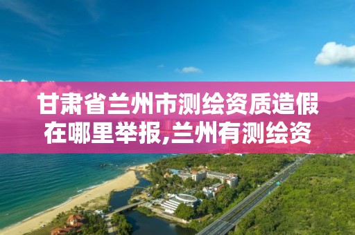 甘肃省兰州市测绘资质造假在哪里举报,兰州有测绘资质的公司有。