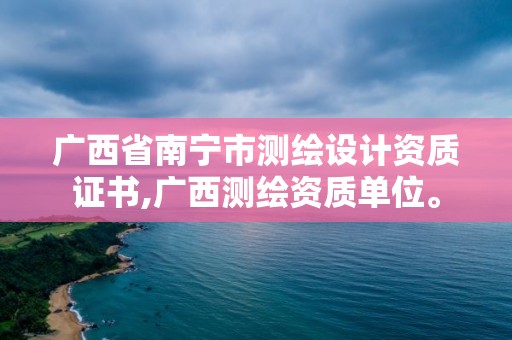 广西省南宁市测绘设计资质证书,广西测绘资质单位。