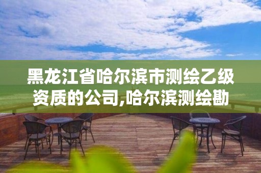 黑龙江省哈尔滨市测绘乙级资质的公司,哈尔滨测绘勘察研究院怎么样