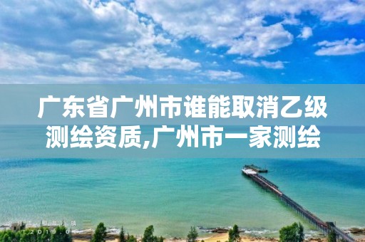 广东省广州市谁能取消乙级测绘资质,广州市一家测绘资质单位。