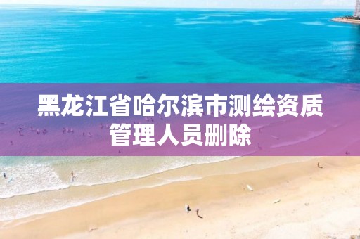 黑龙江省哈尔滨市测绘资质管理人员删除