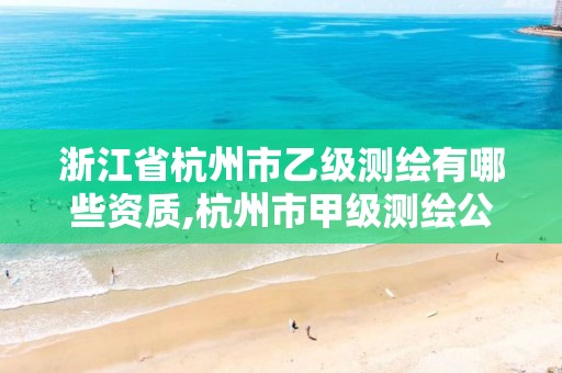 浙江省杭州市乙级测绘有哪些资质,杭州市甲级测绘公司