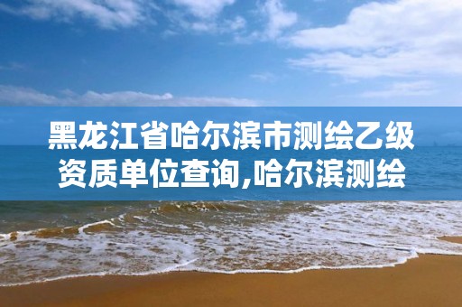 黑龙江省哈尔滨市测绘乙级资质单位查询,哈尔滨测绘公司电话