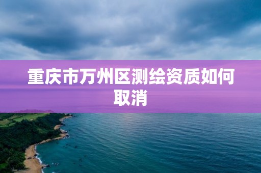 重庆市万州区测绘资质如何取消