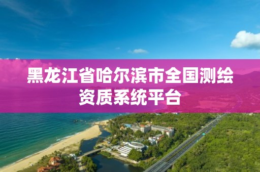 黑龙江省哈尔滨市全国测绘资质系统平台