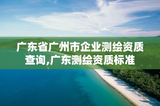 广东省广州市企业测绘资质查询,广东测绘资质标准