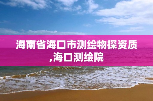 海南省海口市测绘物探资质,海口测绘院