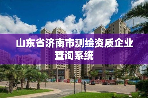 山东省济南市测绘资质企业查询系统