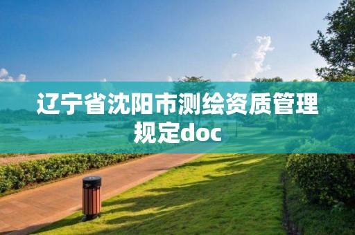 辽宁省沈阳市测绘资质管理规定doc