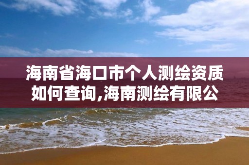 海南省海口市个人测绘资质如何查询,海南测绘有限公司