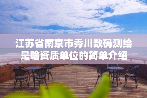 江苏省南京市秀川数码测绘是啥资质单位的简单介绍